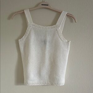 Elegant White Knit Tank Top by Banana Republic